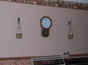 Nous avons travaill fort pour ce rsultat qui en valait bien la peine.....L'horloge  carillon avec les deux petits chaudrons chandeliers sont la touche finale...