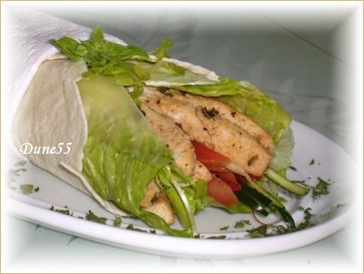 ~ Wrap Au Poulet Avec Lgumes En Juliennes ~