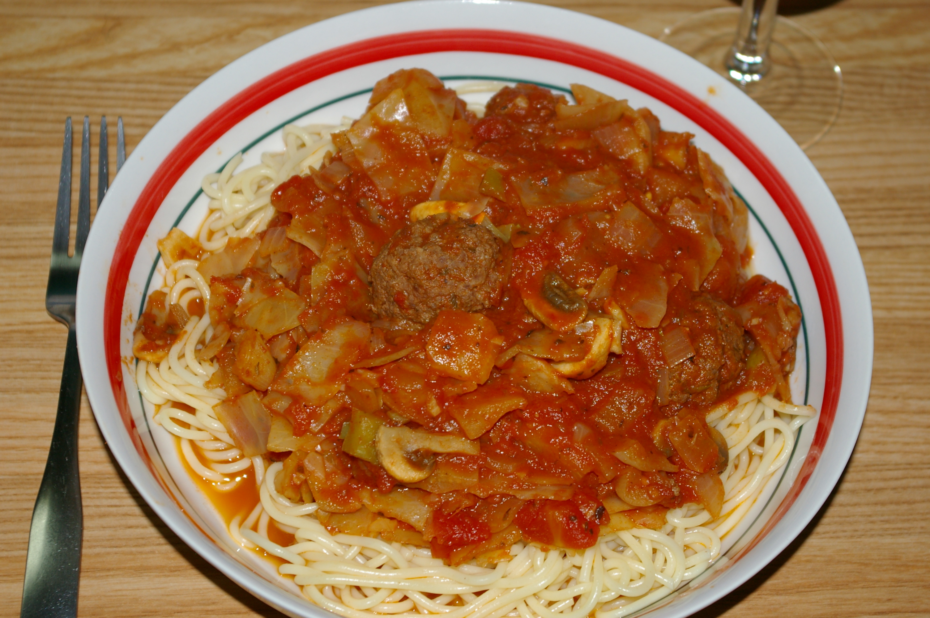 Spaghettini Aux Boulettes Au Chou De Dune