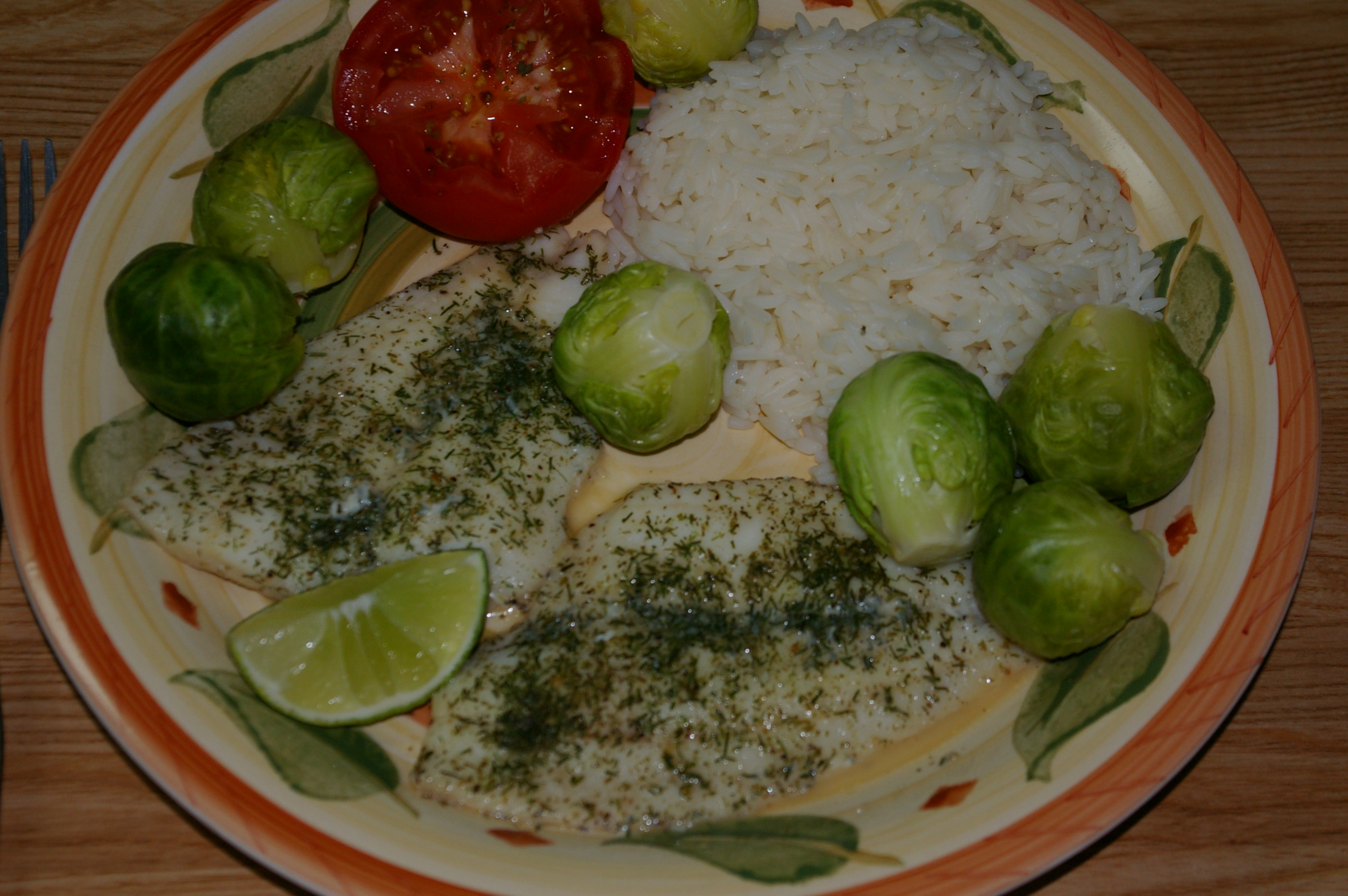 Filet De Sole, Choux De Bruxelles Et Riz