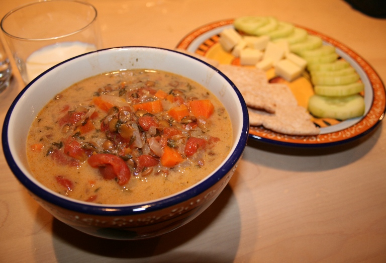 Soupe Aux Lentilles Et Lait De Coco