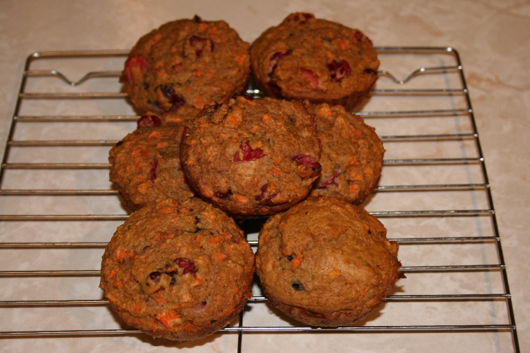 Muffins Sant Au Carottes Et Canneberges