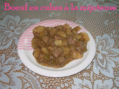 Boeuf en cubes  la mijoteuse