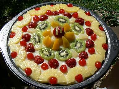 Tarte-pizza aux fruits