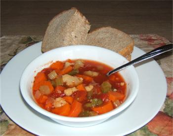 soupe aux lgumes et sandwich au saumon