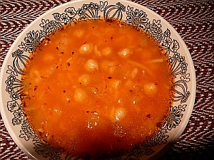 soupe aux pois chiches et aux ptes