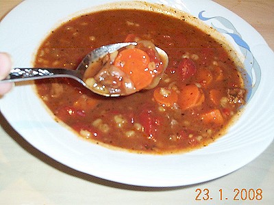 Soupe au buf et  lorge de coup de pouce