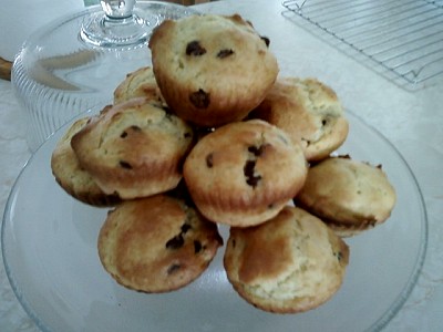 Muffins aux grains de chocolat et crme sure de Esther b