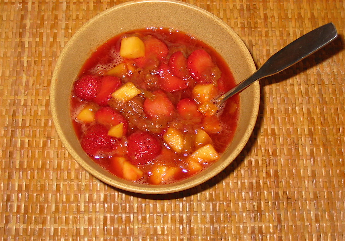 Compote Rhubarbe, Pches Et Fraises