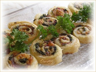 ~ Palmiers Aux pinards Et Aux Prosciutto ~