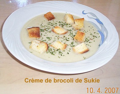 Crme de brocoli de Sukie