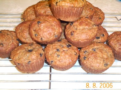 Muffins au son, bleuets et dattes de Mammcooking