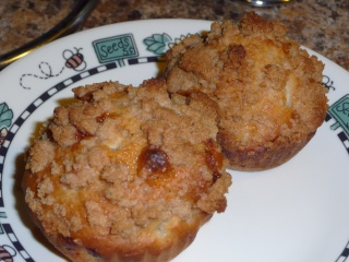 Muffins streusel aux pommes et caramel