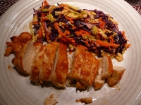 poulet et salade de chou  l'orientale