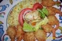 Crevettes Panes (compliments) Et Riz Pilaf