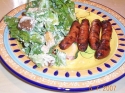 Saucisse porc et salade cesar