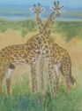 Girafes - Tableau Peint  L''acrylique